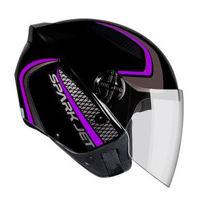 CAPACETE EBF SPARK-JET-SPEED-PRETO-COM-LILAS